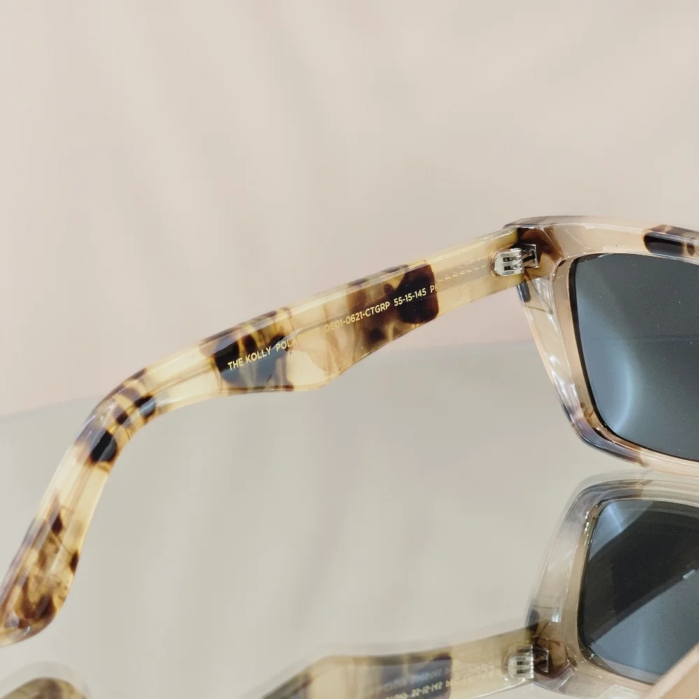 DIFF Eyewear Sunglasses x Krista Horton The Kolly Cream Tortoise Grey Polarized
